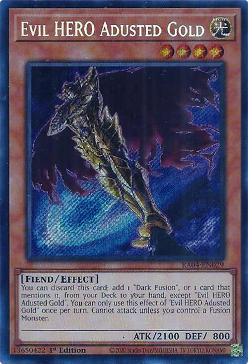 Evil HERO Adusted Gold [RA04-EN029] Secret Rare | Black Swamp Games
