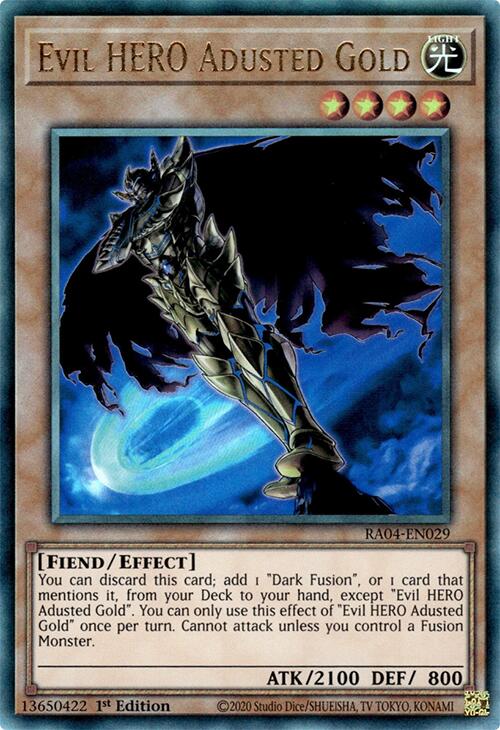 Evil HERO Adusted Gold [RA04-EN029] Prismatic Ultimate Rare | Black Swamp Games