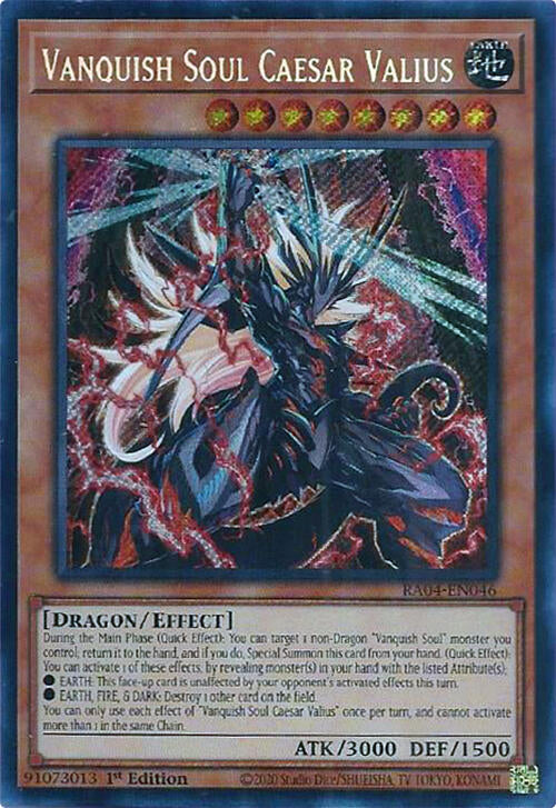 Vanquish Soul Caesar Valius [RA04-EN046] Secret Rare | Black Swamp Games