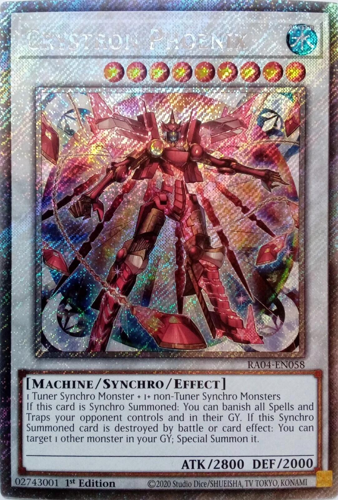 Crystron Phoenix [RA04-EN058] Platinum Secret Rare | Black Swamp Games
