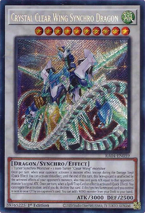 Crystal Clear Wing Synchro Dragon [RA04-EN059] Secret Rare | Black Swamp Games
