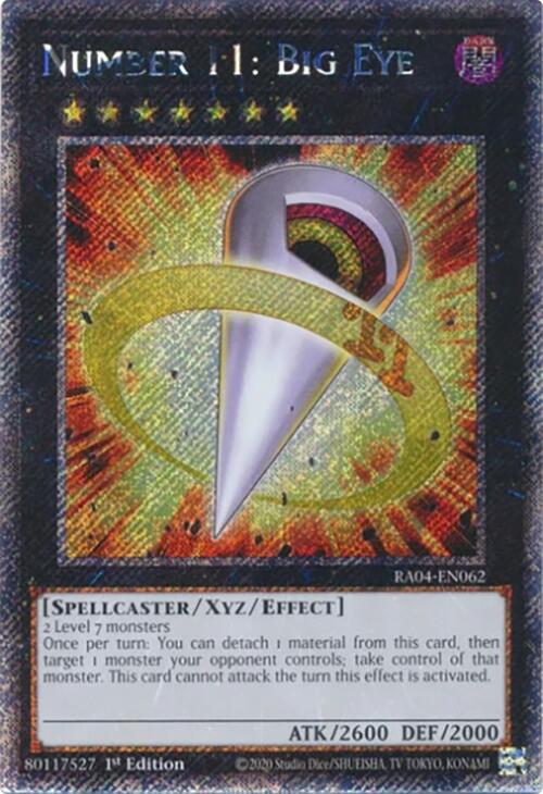 Number 11: Big Eye [RA04-EN062] Platinum Secret Rare | Black Swamp Games