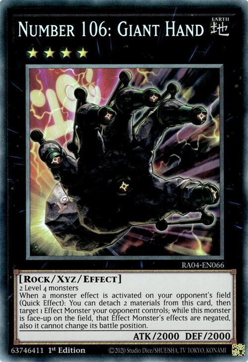 Number 106: Giant Hand [RA04-EN066] Prismatic Collector's Rare | Black Swamp Games