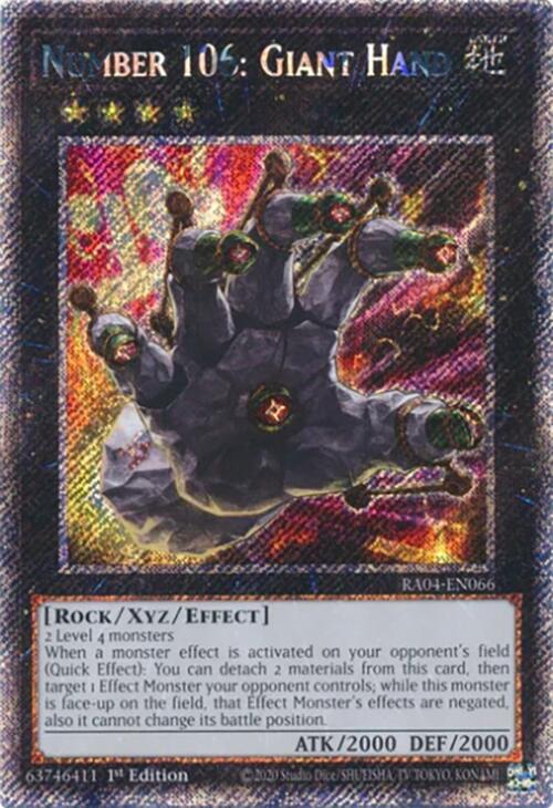 Number 106: Giant Hand [RA04-EN066] Platinum Secret Rare | Black Swamp Games
