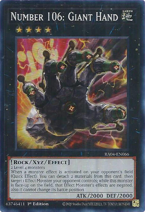 Number 106: Giant Hand [RA04-EN066] Super Rare | Black Swamp Games