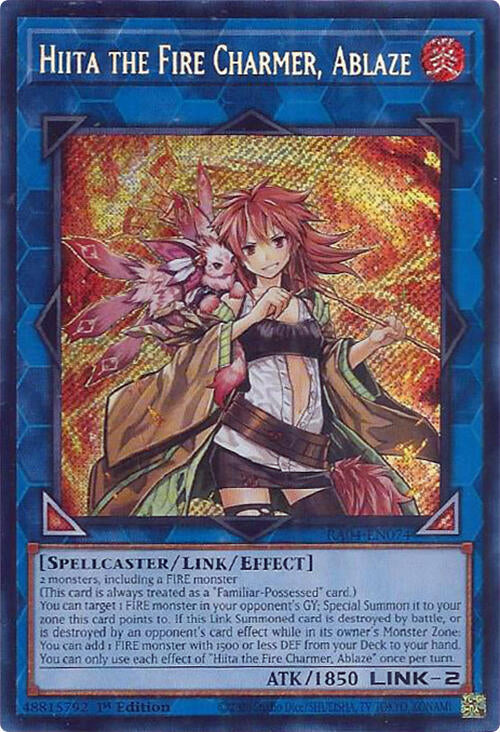 Hiita the Fire Charmer, Ablaze [RA04-EN074] Secret Rare | Black Swamp Games