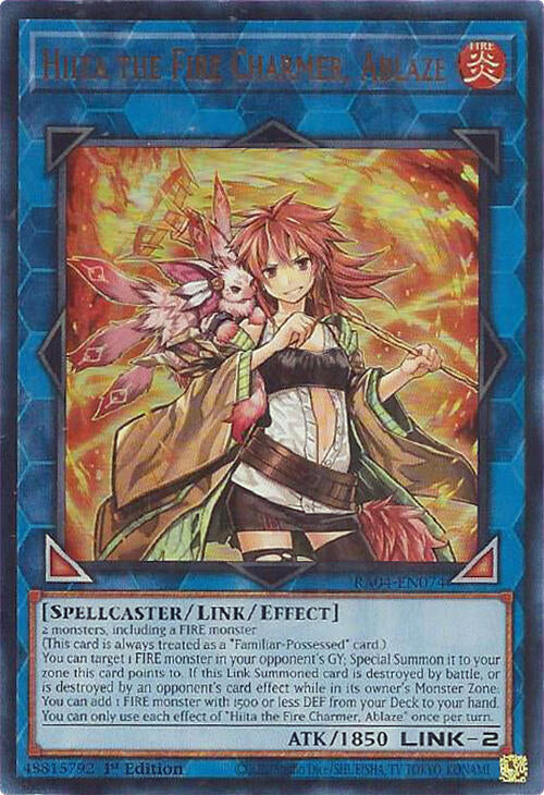 Hiita the Fire Charmer, Ablaze [RA04-EN074] Ultra Rare | Black Swamp Games