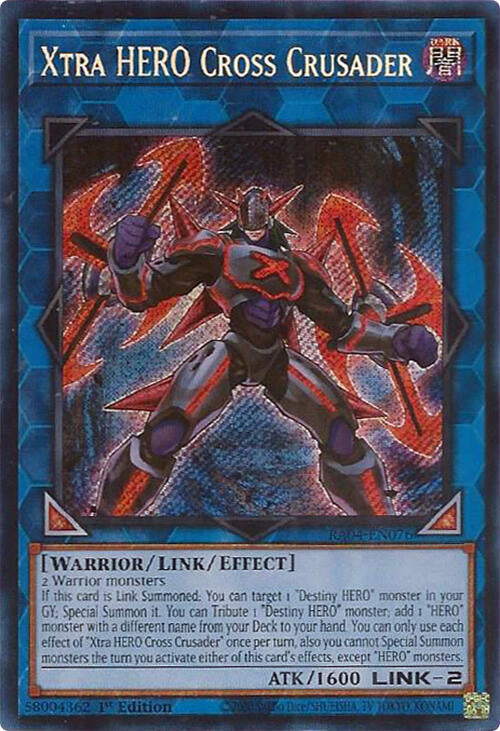 Xtra HERO Cross Crusader [RA04-EN076] Secret Rare | Black Swamp Games