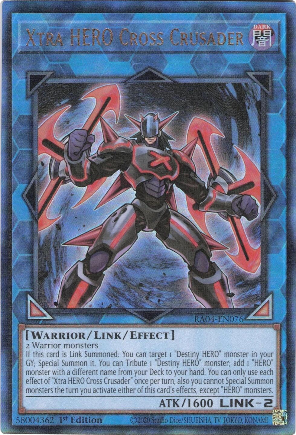 Xtra HERO Cross Crusader [RA04-EN076] Prismatic Ultimate Rare | Black Swamp Games