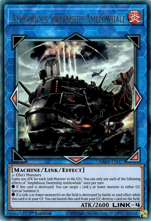 Amphibious Swarmship Amblowhale [RA04-EN077] Prismatic Ultimate Rare | Black Swamp Games