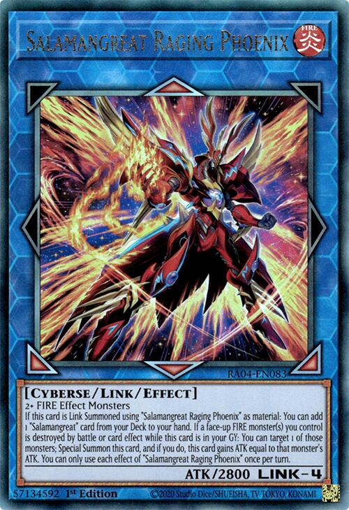 Salamangreat Raging Phoenix [RA04-EN083] Prismatic Ultimate Rare | Black Swamp Games