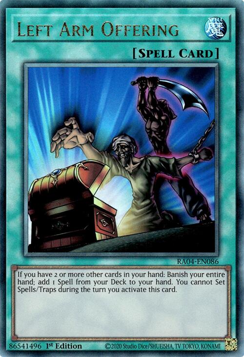 Left Arm Offering [RA04-EN086] Prismatic Ultimate Rare | Black Swamp Games