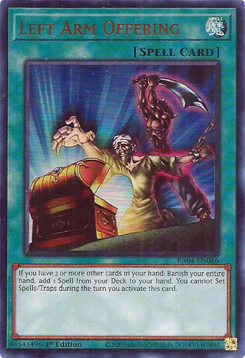 Left Arm Offering [RA04-EN086] Ultra Rare | Black Swamp Games
