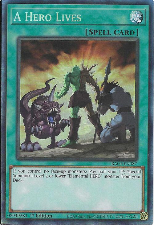 A Hero Lives [RA04-EN087] Prismatic Collector's Rare | Black Swamp Games
