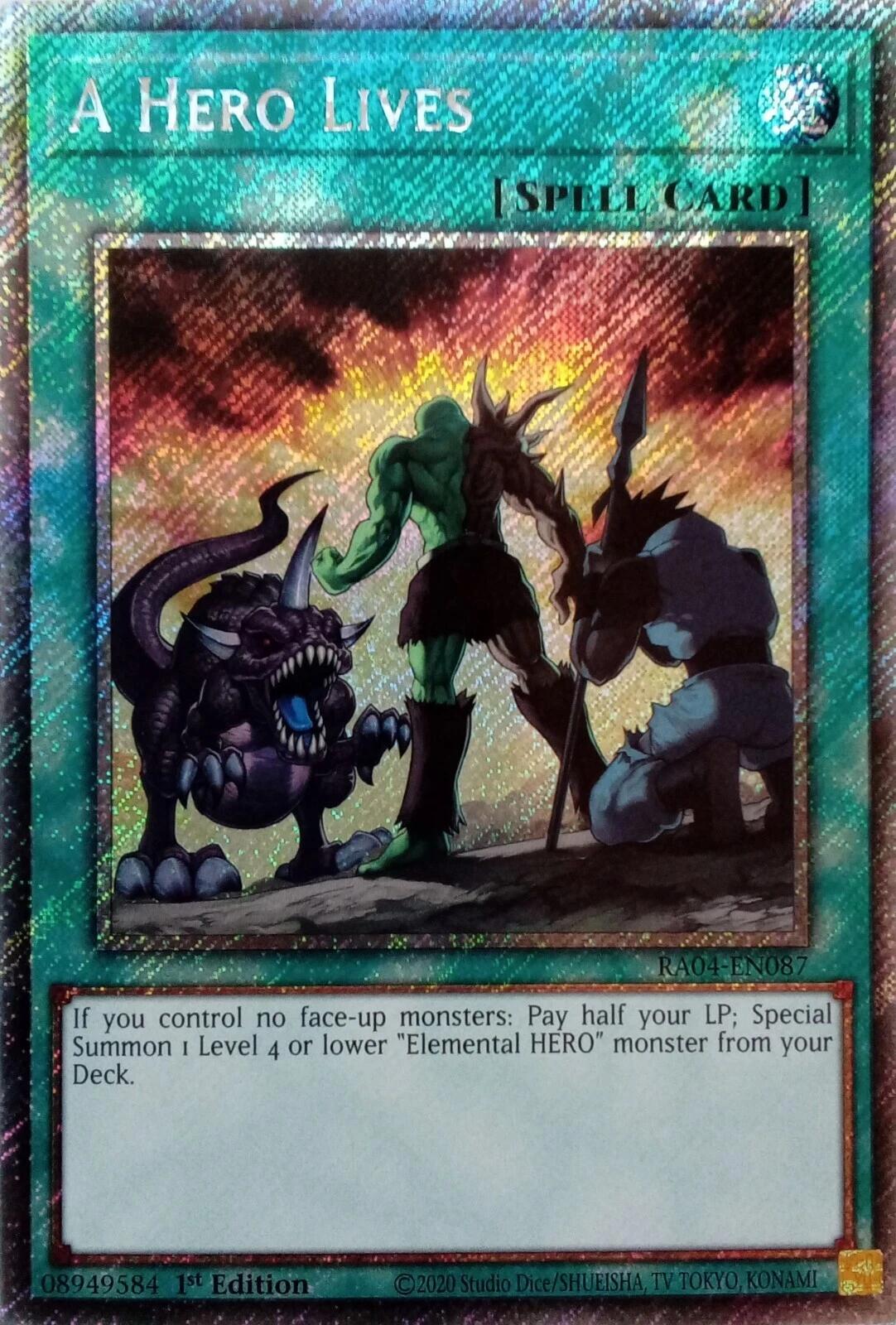 A Hero Lives [RA04-EN087] Platinum Secret Rare | Black Swamp Games