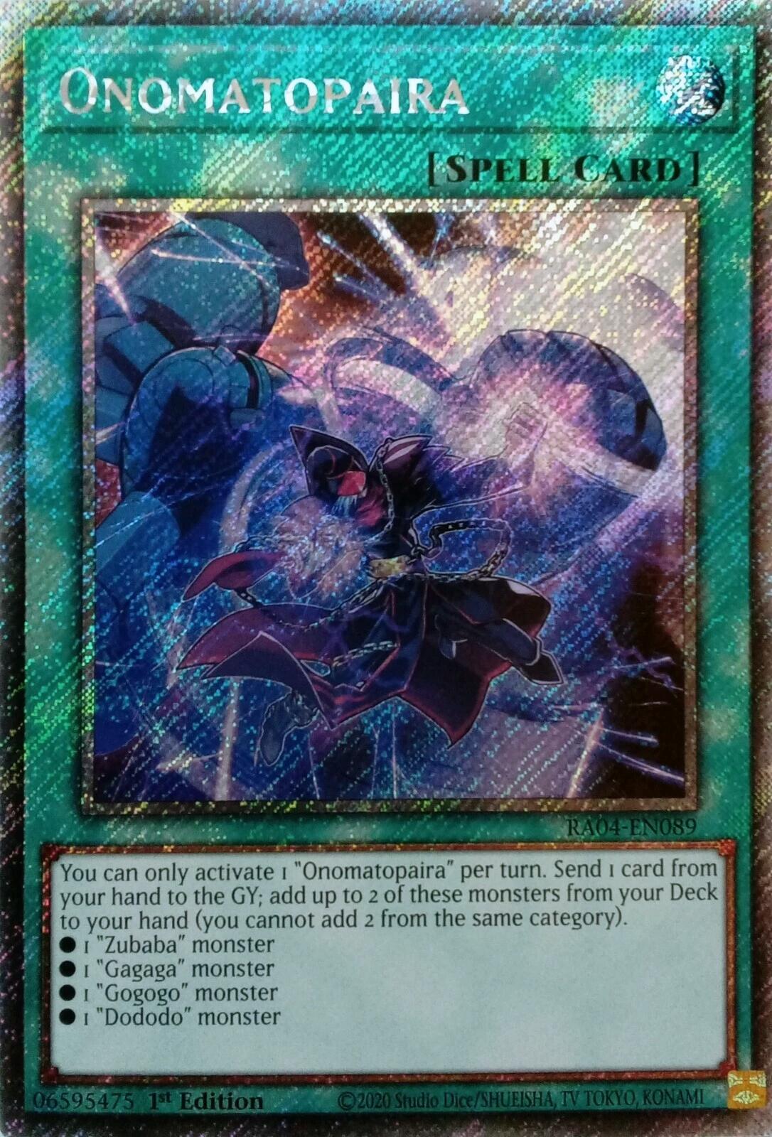 Onomatopaira [RA04-EN089] Platinum Secret Rare | Black Swamp Games