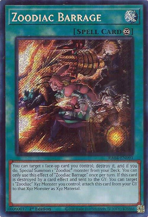 Zoodiac Barrage [RA04-EN091] Secret Rare | Black Swamp Games