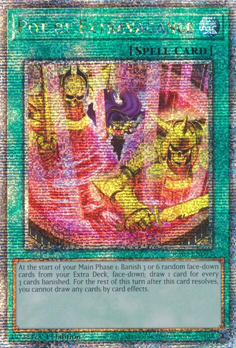 Pot of Extravagance (New Art) [RA04-EN093] Quarter Century Secret Rare | Black Swamp Games