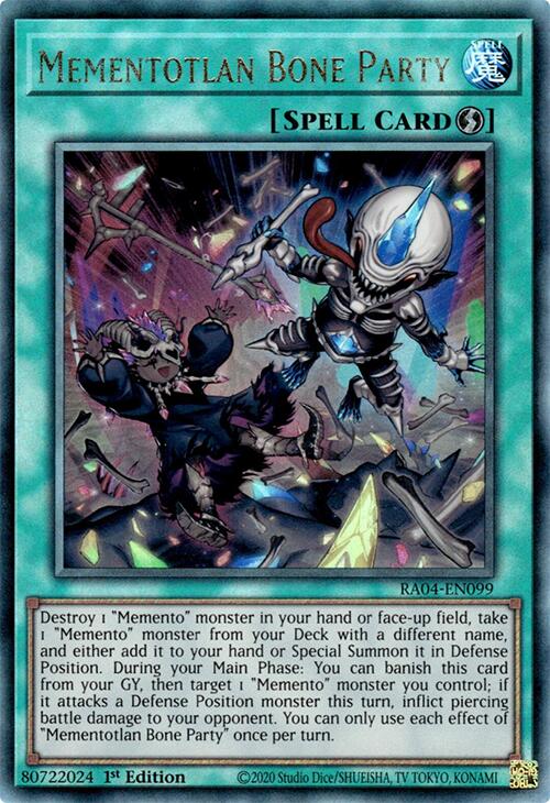Mementotlan Bone Party [RA04-EN099] Prismatic Ultimate Rare | Black Swamp Games