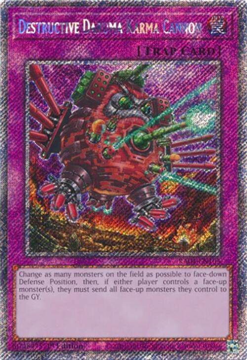 Destructive Daruma Karma Cannon [RA04-EN103] Platinum Secret Rare | Black Swamp Games