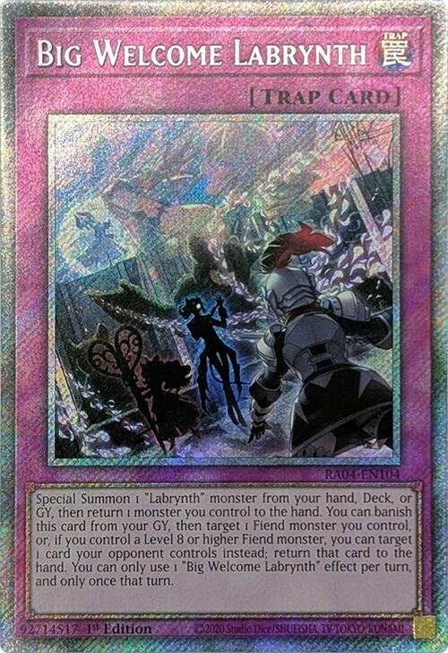 Big Welcome Labrynth [RA04-EN104] Platinum Secret Rare | Black Swamp Games