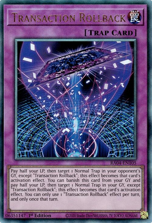 Transaction Rollback [RA04-EN105] Prismatic Ultimate Rare | Black Swamp Games