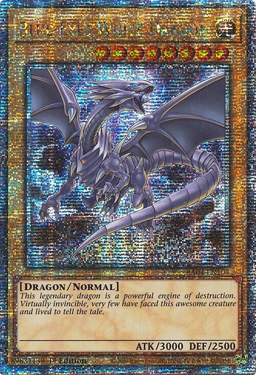Blue-Eyes White Dragon (8th Art) [RA04-EN108] Quarter Century Secret Rare | Black Swamp Games