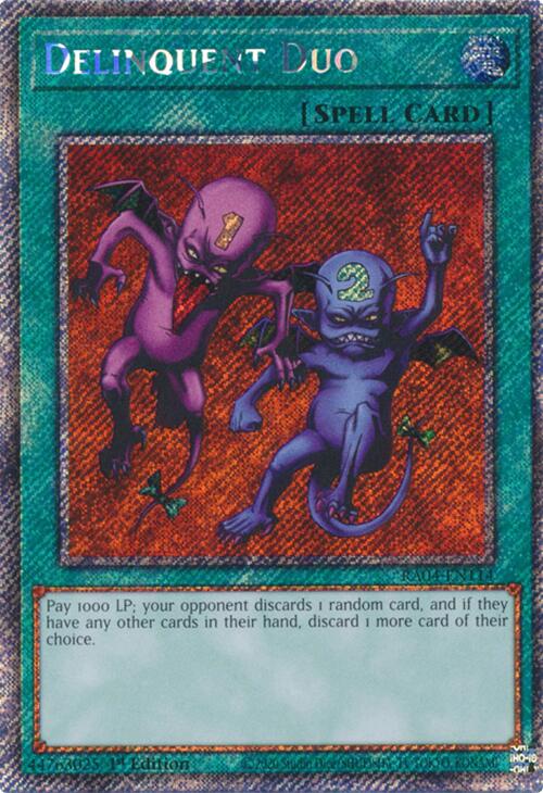 Delinquent Duo [RA04-EN114] Platinum Secret Rare | Black Swamp Games