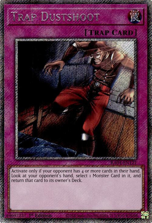 Trap Dustshoot [RA04-EN121] Platinum Secret Rare | Black Swamp Games