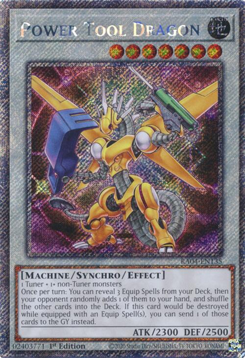 Power Tool Dragon [RA04-EN135] Platinum Secret Rare | Black Swamp Games