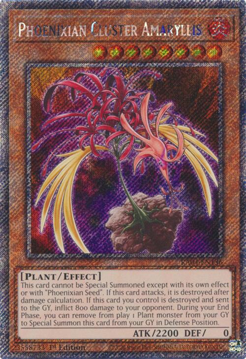Phoenixian Cluster Amaryllis [RA04-EN136] Platinum Secret Rare | Black Swamp Games