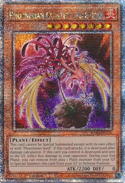 Phoenixian Cluster Amaryllis [RA04-EN136] Quarter Century Secret Rare | Black Swamp Games