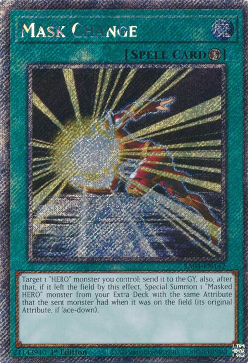 Mask Change [RA04-EN142] Platinum Secret Rare | Black Swamp Games