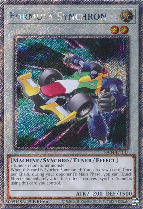 Formula Synchron [RA04-EN143] Platinum Secret Rare | Black Swamp Games
