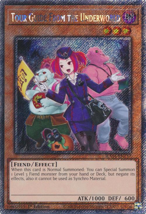Tour Guide from the Underworld (Alternate Art) [RA04-EN157] Platinum Secret Rare | Black Swamp Games