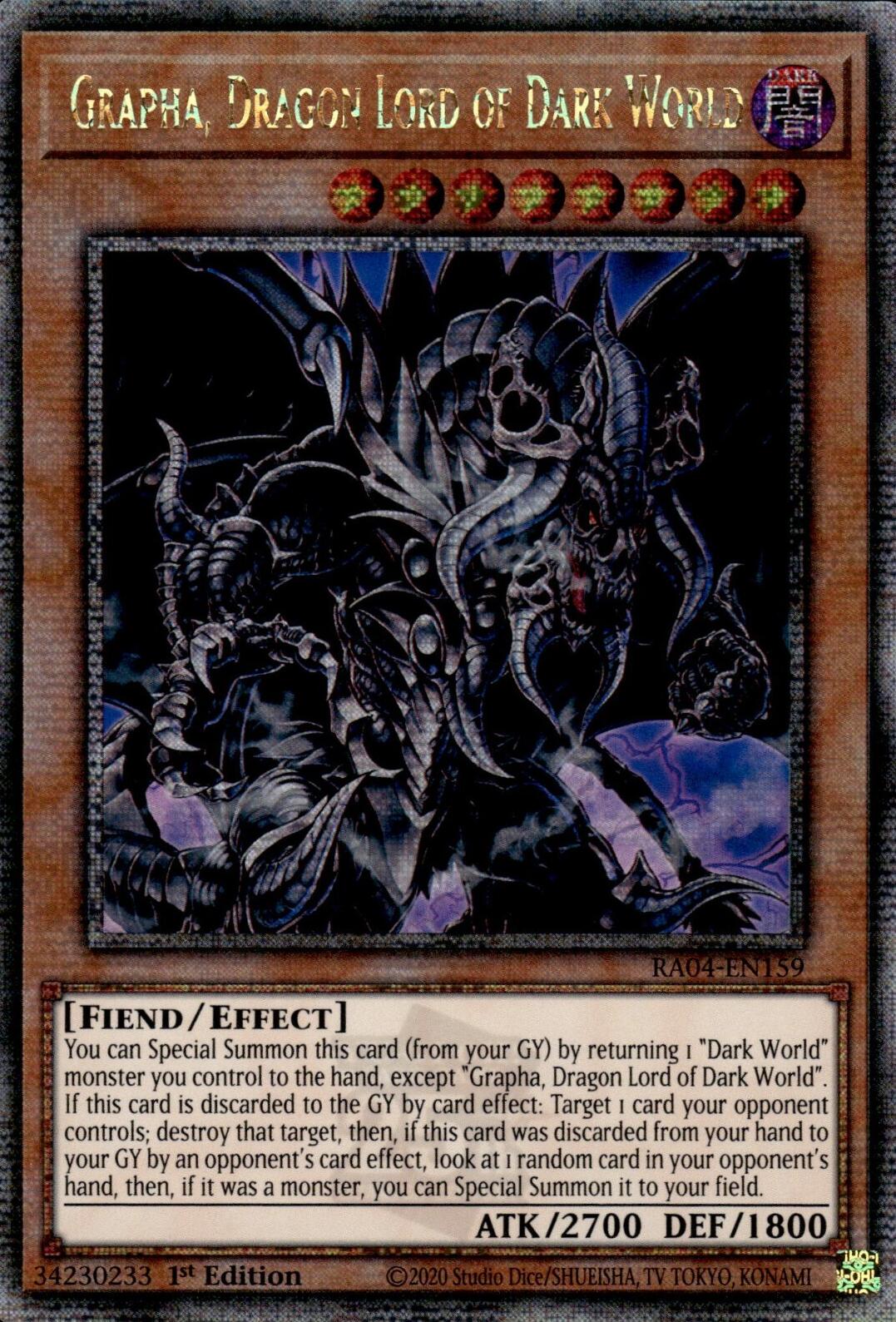 Grapha, Dragon Lord of Dark World [RA04-EN159] Quarter Century Secret Rare | Black Swamp Games