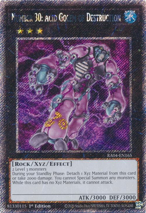 Number 30: Acid Golem of Destruction [RA04-EN165] Platinum Secret Rare | Black Swamp Games