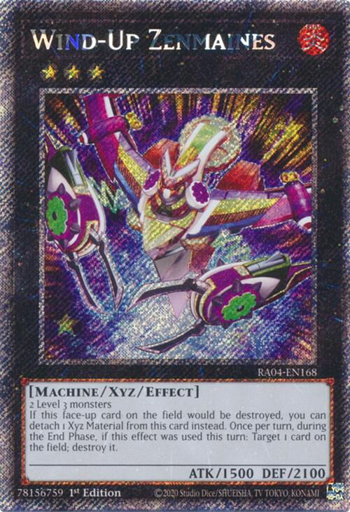 Wind-Up Zenmaines [RA04-EN168] Platinum Secret Rare | Black Swamp Games