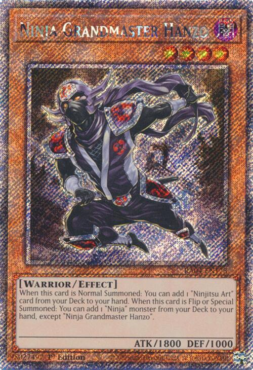 Ninja Grandmaster Hanzo [RA04-EN173] Platinum Secret Rare | Black Swamp Games