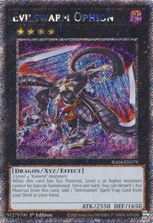 Evilswarm Ophion [RA04-EN179] Platinum Secret Rare | Black Swamp Games