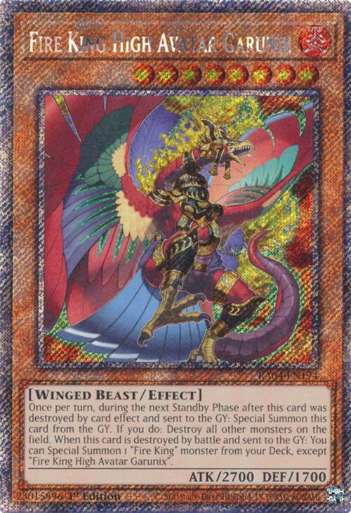 Fire King High Avatar Garunix [RA04-EN194] Platinum Secret Rare | Black Swamp Games