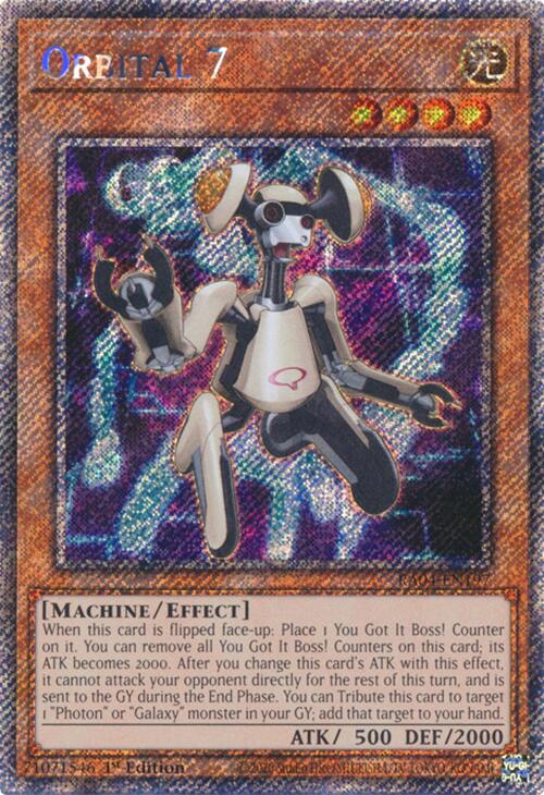 Orbital 7 [RA04-EN197] Platinum Secret Rare | Black Swamp Games