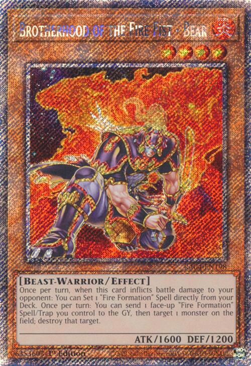 Brotherhood of the Fire Fist - Bear [RA04-EN198] Platinum Secret Rare | Black Swamp Games