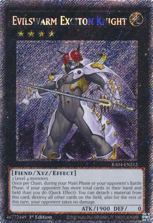Evilswarm Exciton Knight [RA04-EN212] Platinum Secret Rare | Black Swamp Games