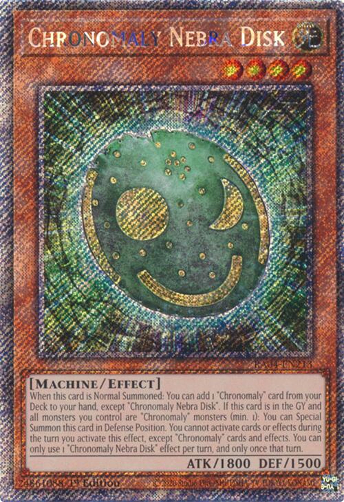 Chronomaly Nebra Disk [RA04-EN213] Platinum Secret Rare | Black Swamp Games