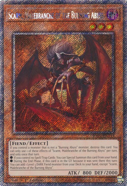 Scarm, Malebranche of the Burning Abyss [RA04-EN233] Platinum Secret Rare | Black Swamp Games
