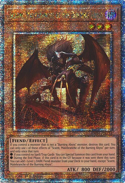 Scarm, Malebranche of the Burning Abyss [RA04-EN233] Quarter Century Secret Rare | Black Swamp Games