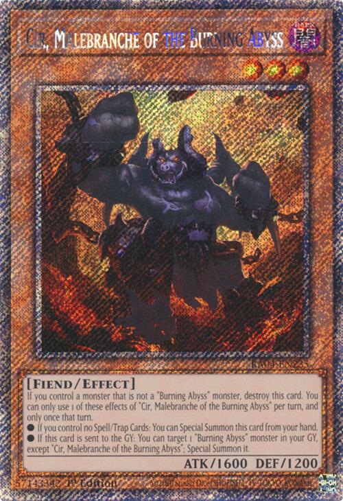 Cir, Malebranche of the Burning Abyss [RA04-EN235] Platinum Secret Rare | Black Swamp Games
