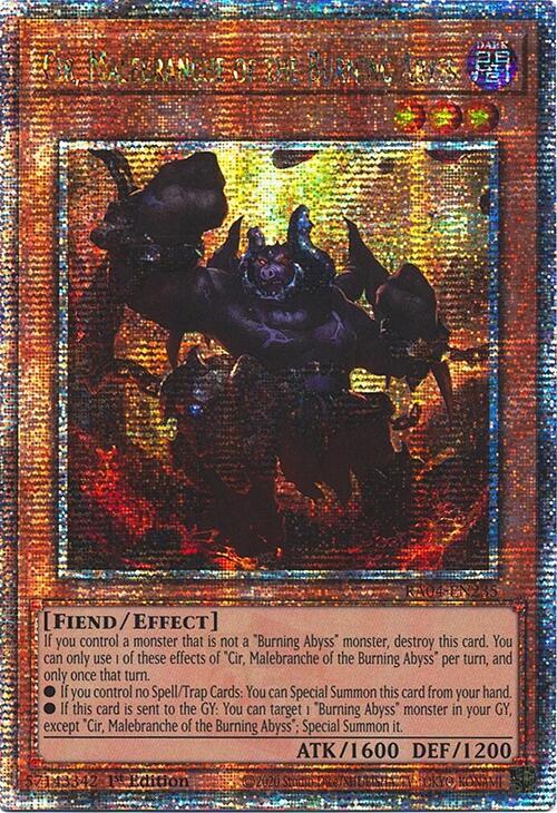 Cir, Malebranche of the Burning Abyss [RA04-EN235] Quarter Century Secret Rare | Black Swamp Games