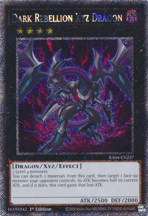 Dark Rebellion Xyz Dragon [RA04-EN237] Platinum Secret Rare | Black Swamp Games